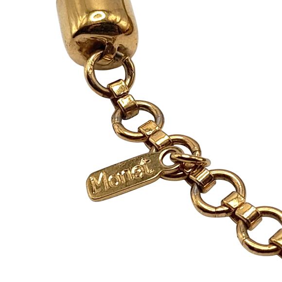 Vintage Monet Round Gold Plated Snake Chain Choker Necklace 16 1/2 " - Picture 10 of 12